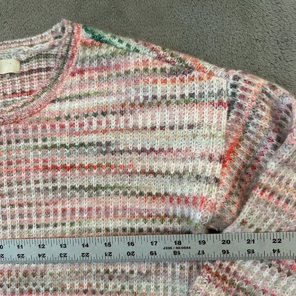 Loft Oversized Soft Fuzzy Crew Neck Sweater Pink Women's SMALL Boxy - Picture 4 of 5